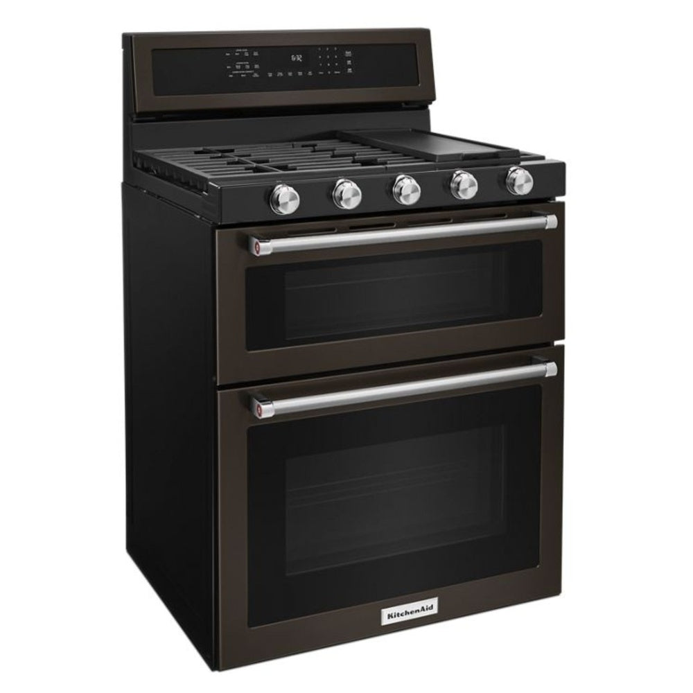 KitchenAid 30-Inch 5 Burner Gas Double Oven Convection Range