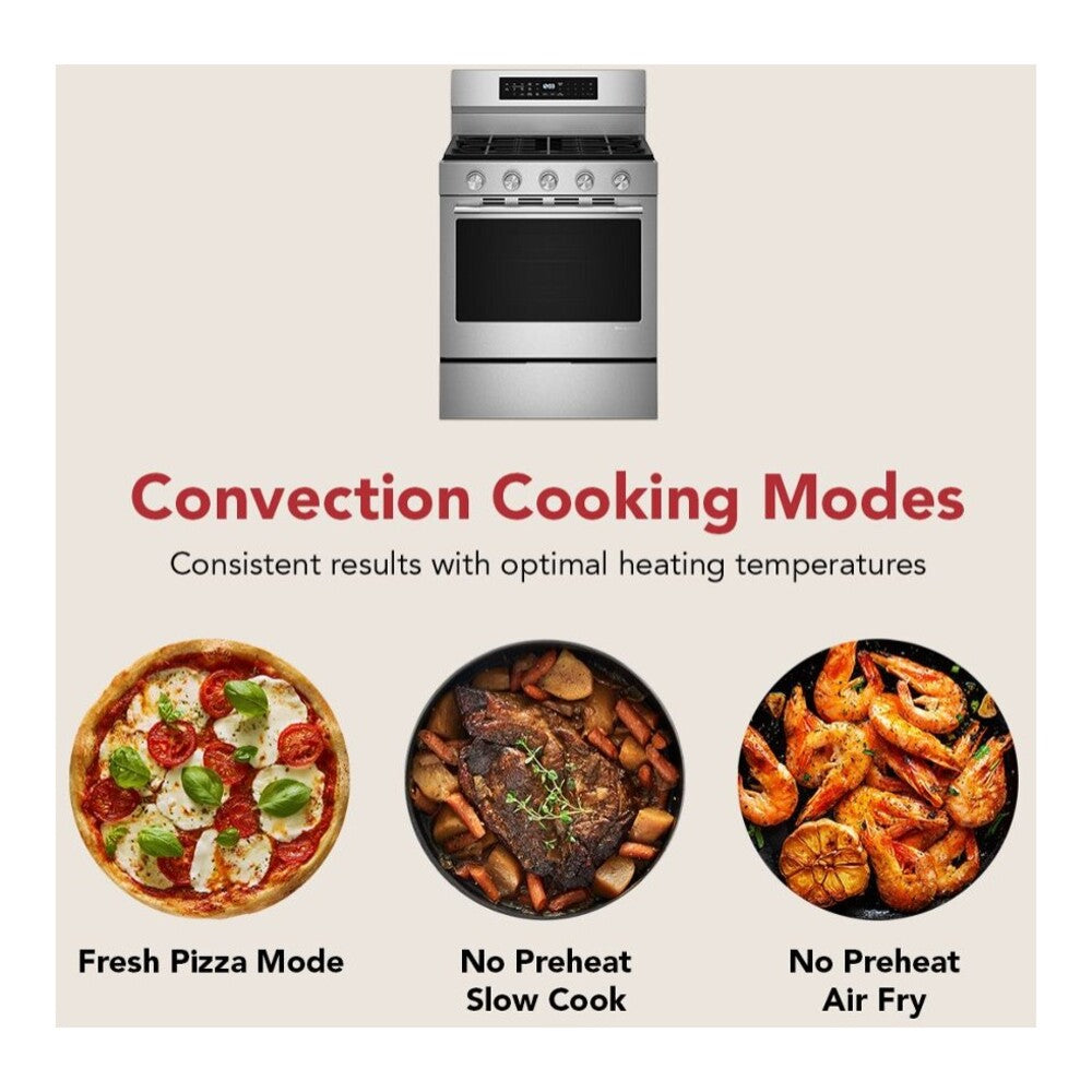 KitchenAid 5.0 Cu. Ft. Smart Freestanding Gas Range with Convection Cooking Modes