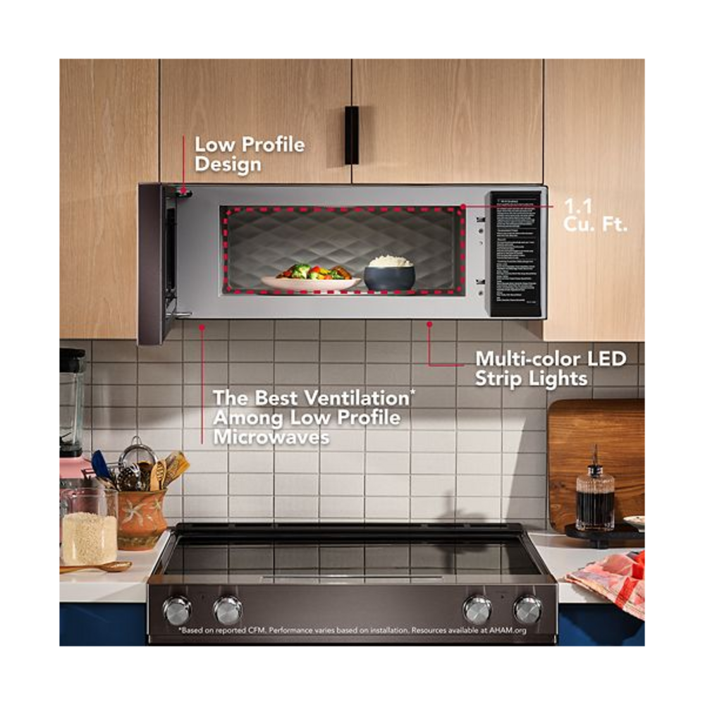 KitchenAid Smart Low Profile Microwave Hood Combination with Dual Fan Ventilation