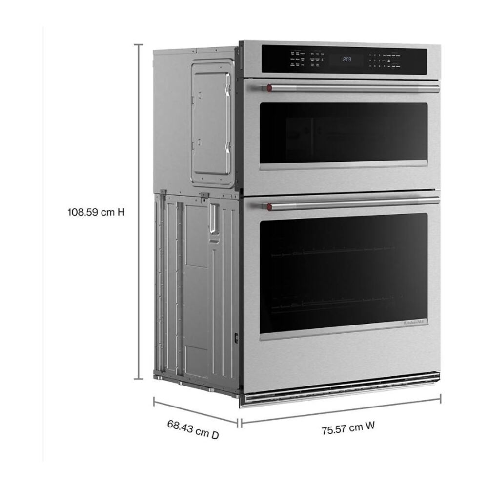 KitchenAid 30-inch Electric Combo Wall Oven with No Preheat Air Fry Mode - PrintShield™ Fin