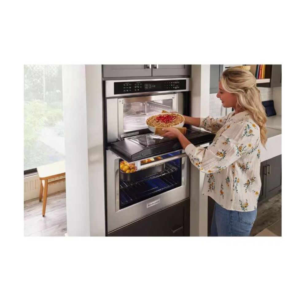 KitchenAid 27-inch Smart Electric Combo Wall Oven with Assisted Cooking Modes - PrintShield