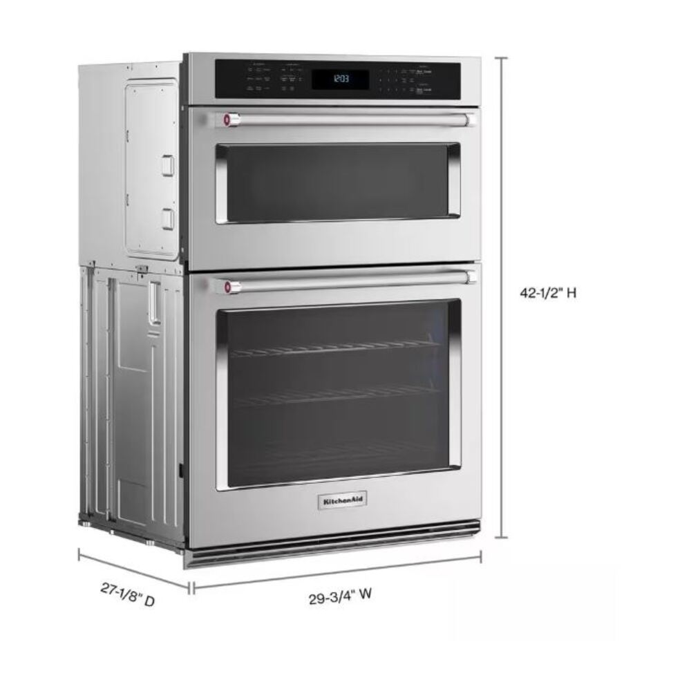 KitchenAid 27-inch Smart Electric Combo Wall Oven with Assisted Cooking Modes - PrintShield