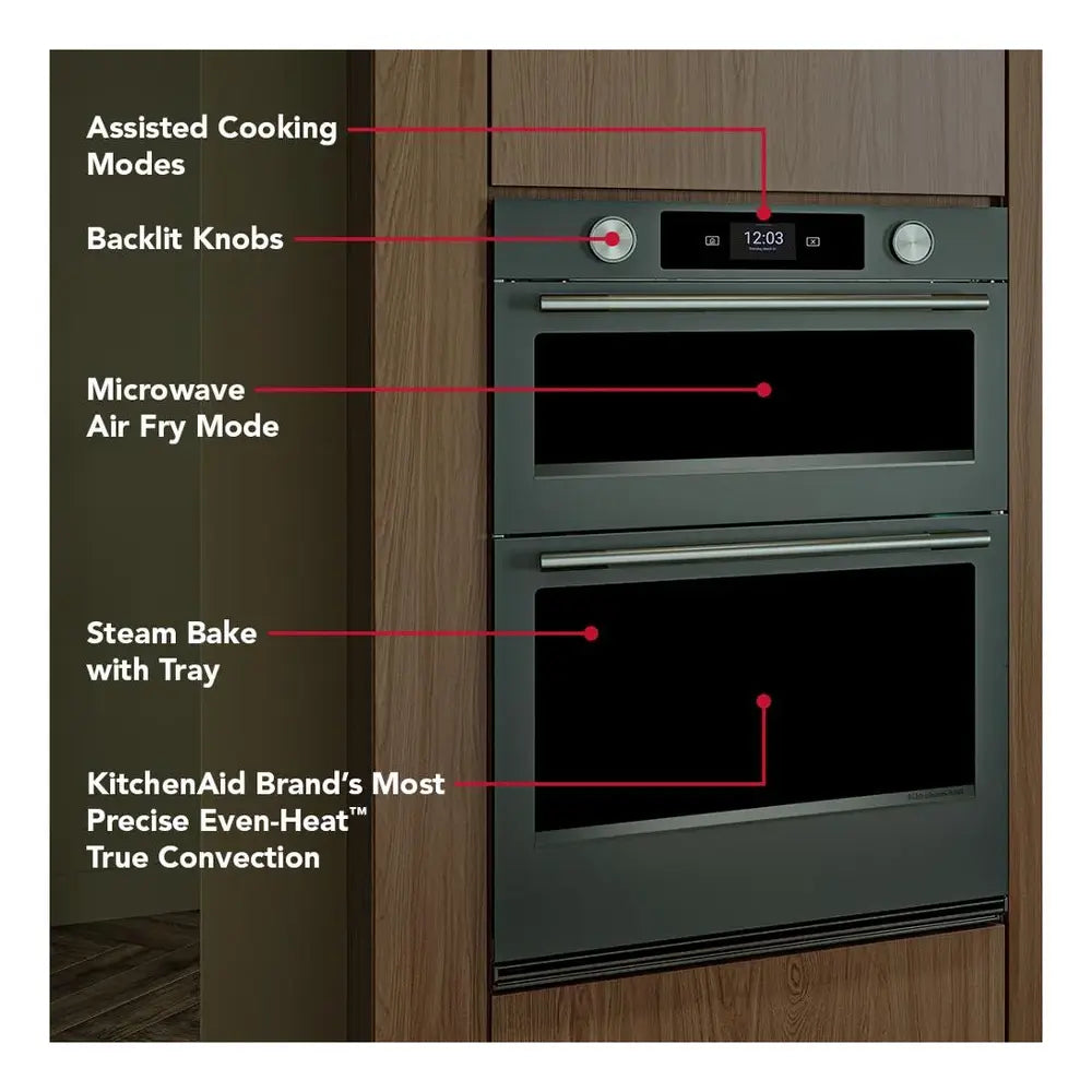 KitchenAid 30-inch Smart Electric Combo Wall Oven with Assisted Cooking Modes - Juniper
