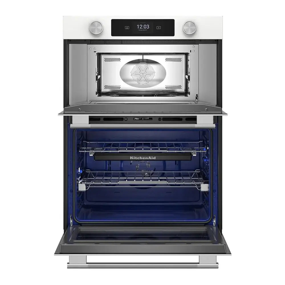 KitchenAid 30-inch Smart Electric Combo Wall Oven with Assisted Cooking Modes - White