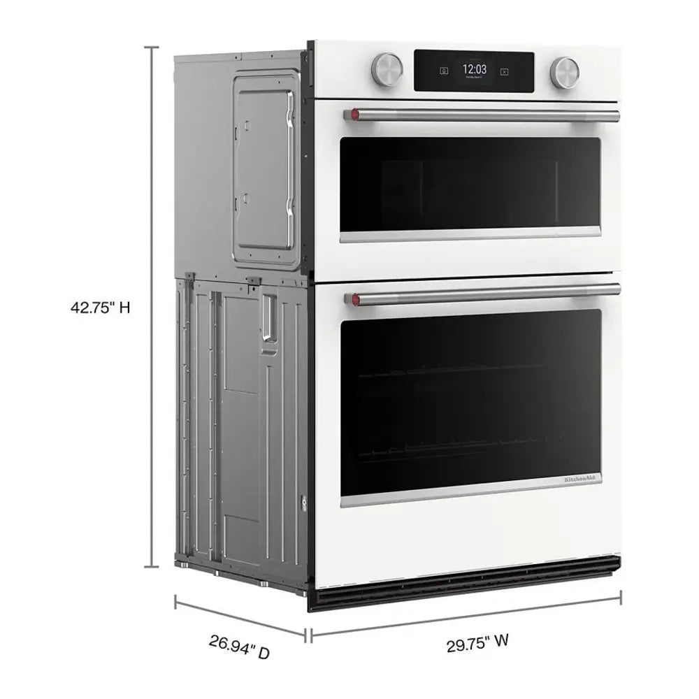 KitchenAid 30-inch Smart Electric Combo Wall Oven with Assisted Cooking Modes - White