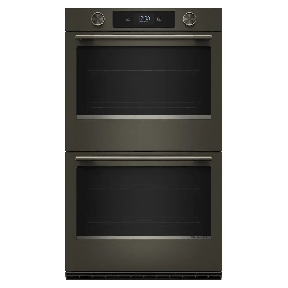 KitchenAid 30-inch Smart Electric Double Wall Oven with Assisted Cooking Modes - Black Ore
