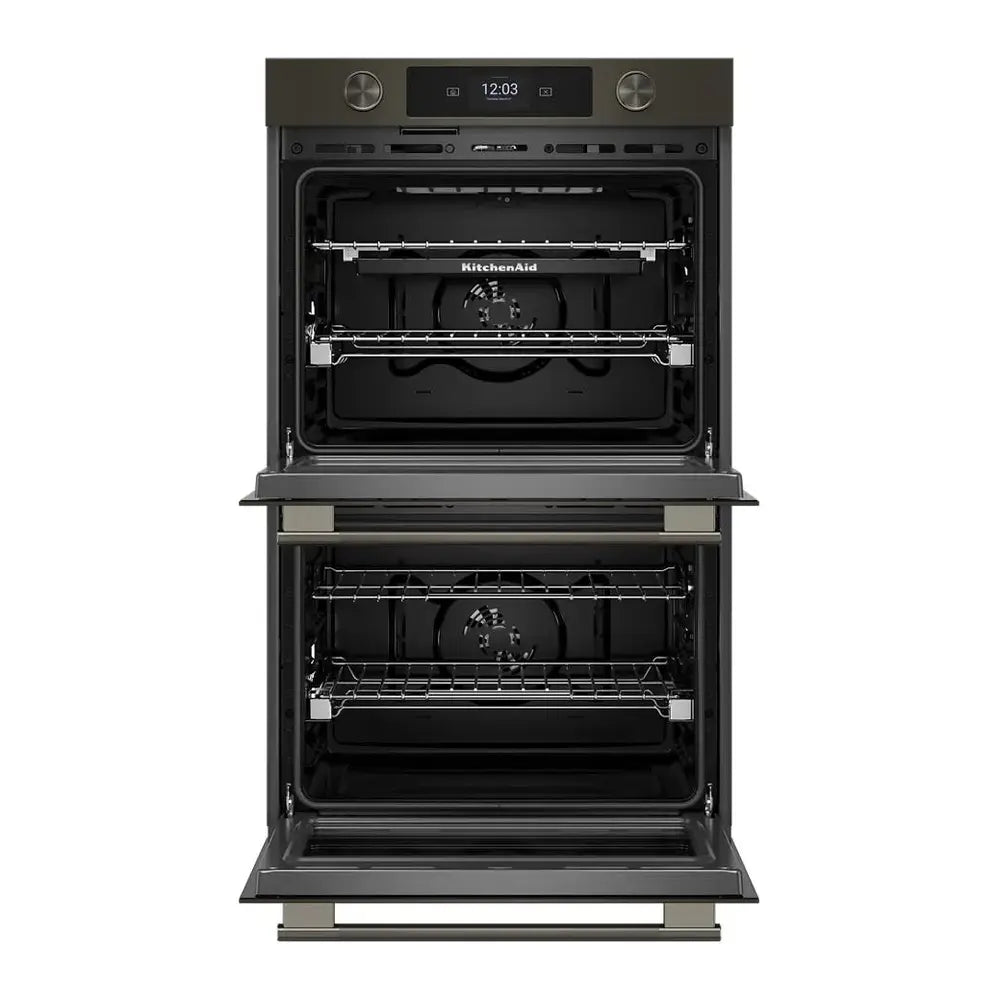 KitchenAid 30-inch Smart Electric Double Wall Oven with Assisted Cooking Modes - Black Ore