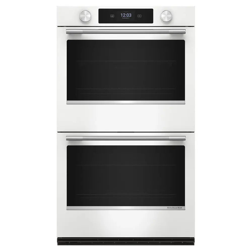 KitchenAid 30-inch Smart Electric Double Wall Oven with Assisted Cooking Modes - White