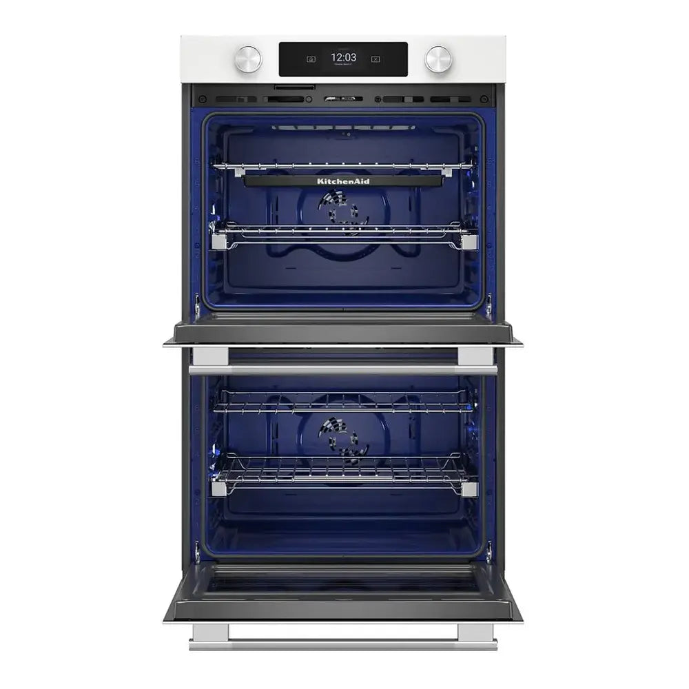 KitchenAid 30-inch Smart Electric Double Wall Oven with Assisted Cooking Modes - White