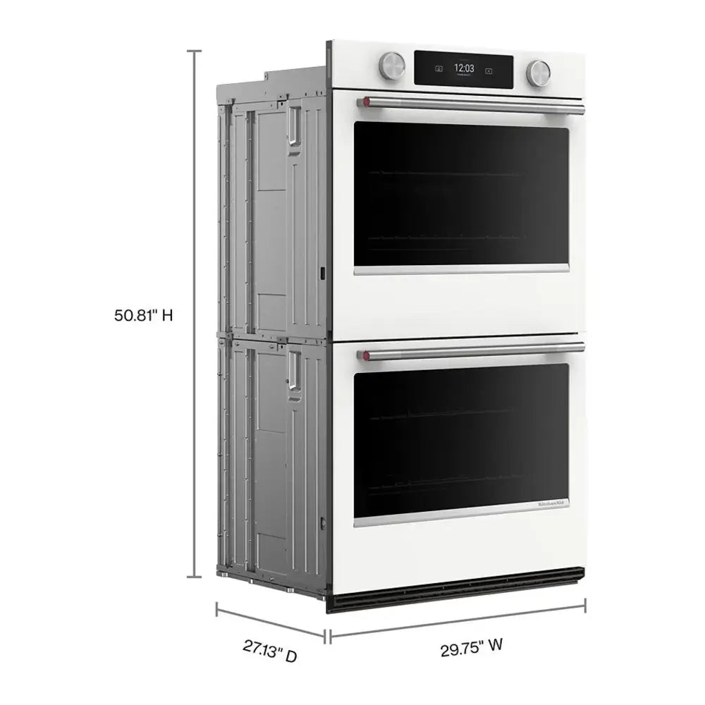 KitchenAid 30-inch Smart Electric Double Wall Oven with Assisted Cooking Modes - White