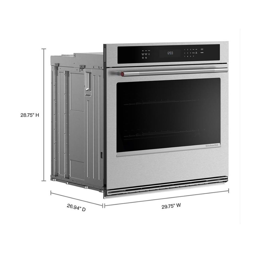 KitchenAid 30-inch Electric Single Wall Oven with No Preheat Air Fry Mode - PrintShield™ Fi