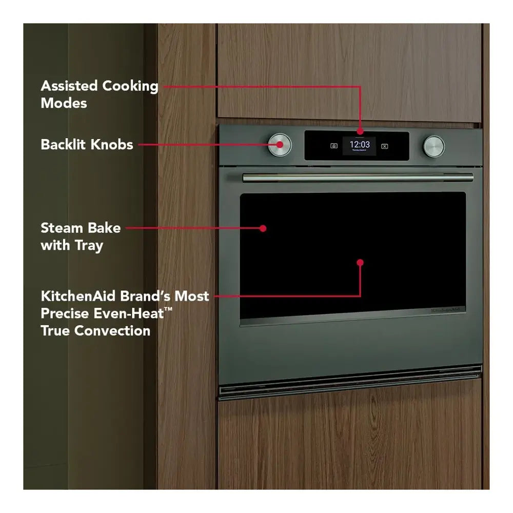 KitchenAid 30-inch Smart Electric Single Wall Oven with Assisted Cooking Modes - Juniper