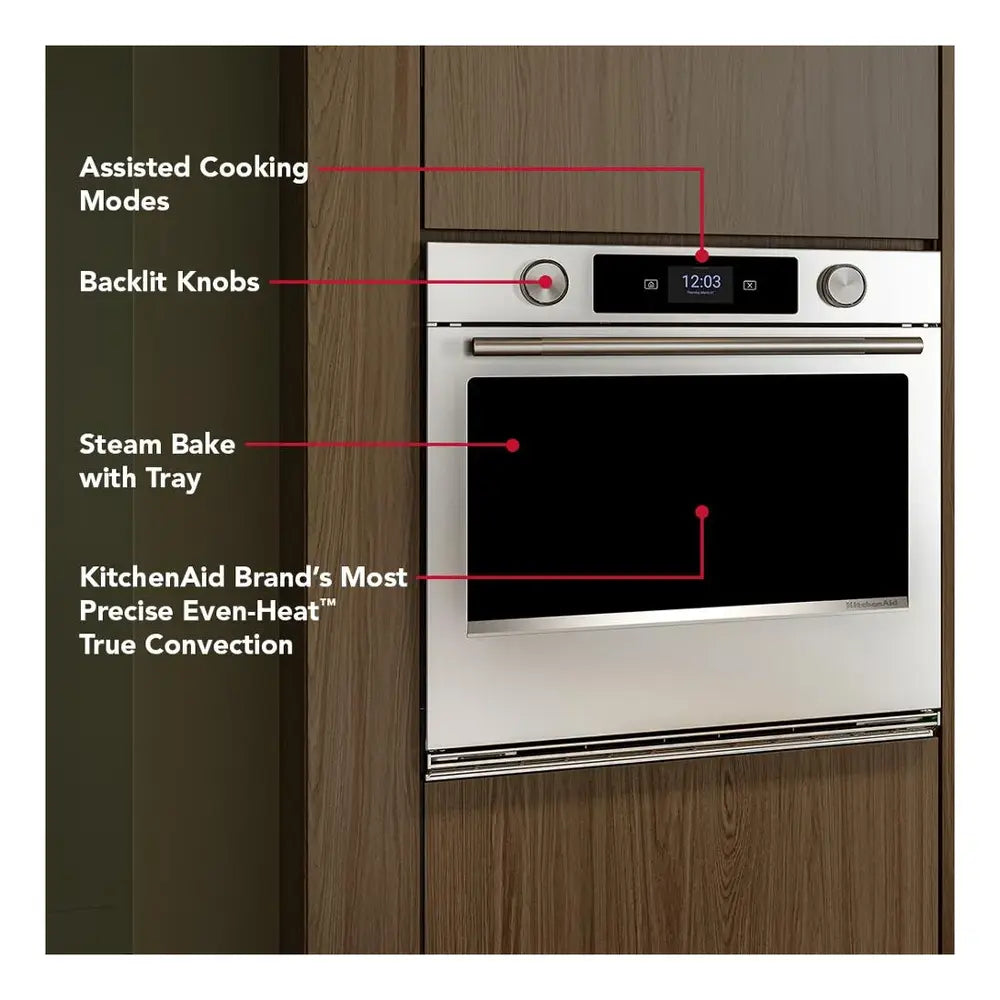 KitchenAid 30-inch Smart Electric Single Wall Oven with Assisted Cooking Modes - PrintShiel