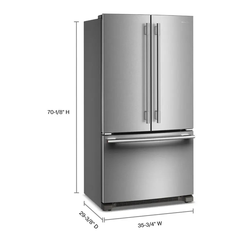 KitchenAid 20 Cu. Ft. 36-Inch Counter-Depth French Door Refrigerator with Internal Water Di