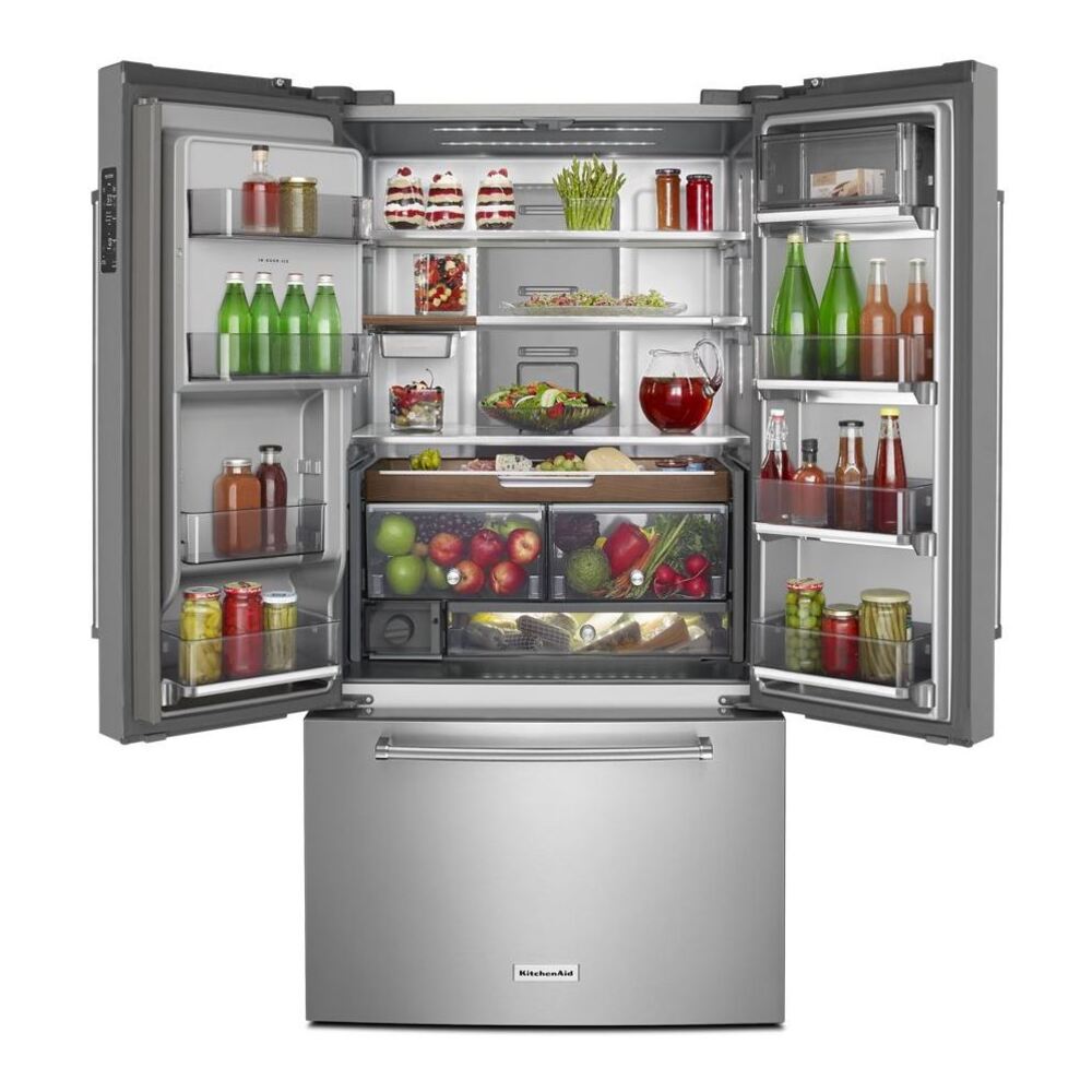 KitchenAid 23.8 cu. ft. 36" Counter-Depth French Door Platinum Interior Refrigerator with P
