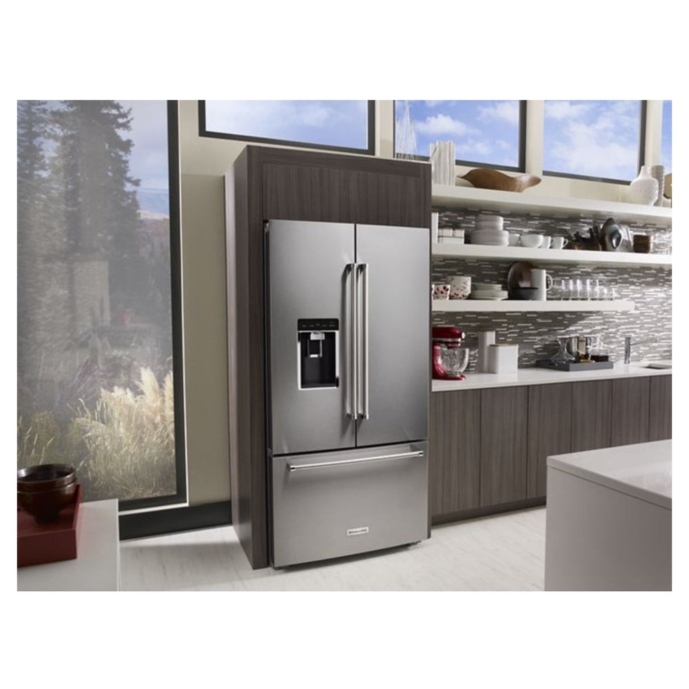 KitchenAid 23.8 cu. ft. 36" Counter-Depth French Door Platinum Interior Refrigerator with P