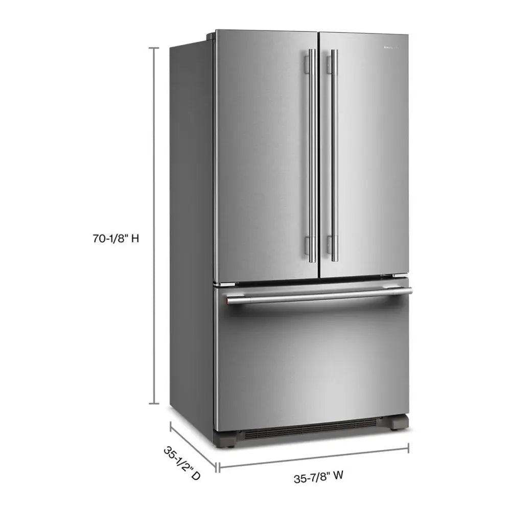 KitchenAid 25 Cu. Ft. 36-Inch Standard-Depth French Door Refrigerator with Internal Water D