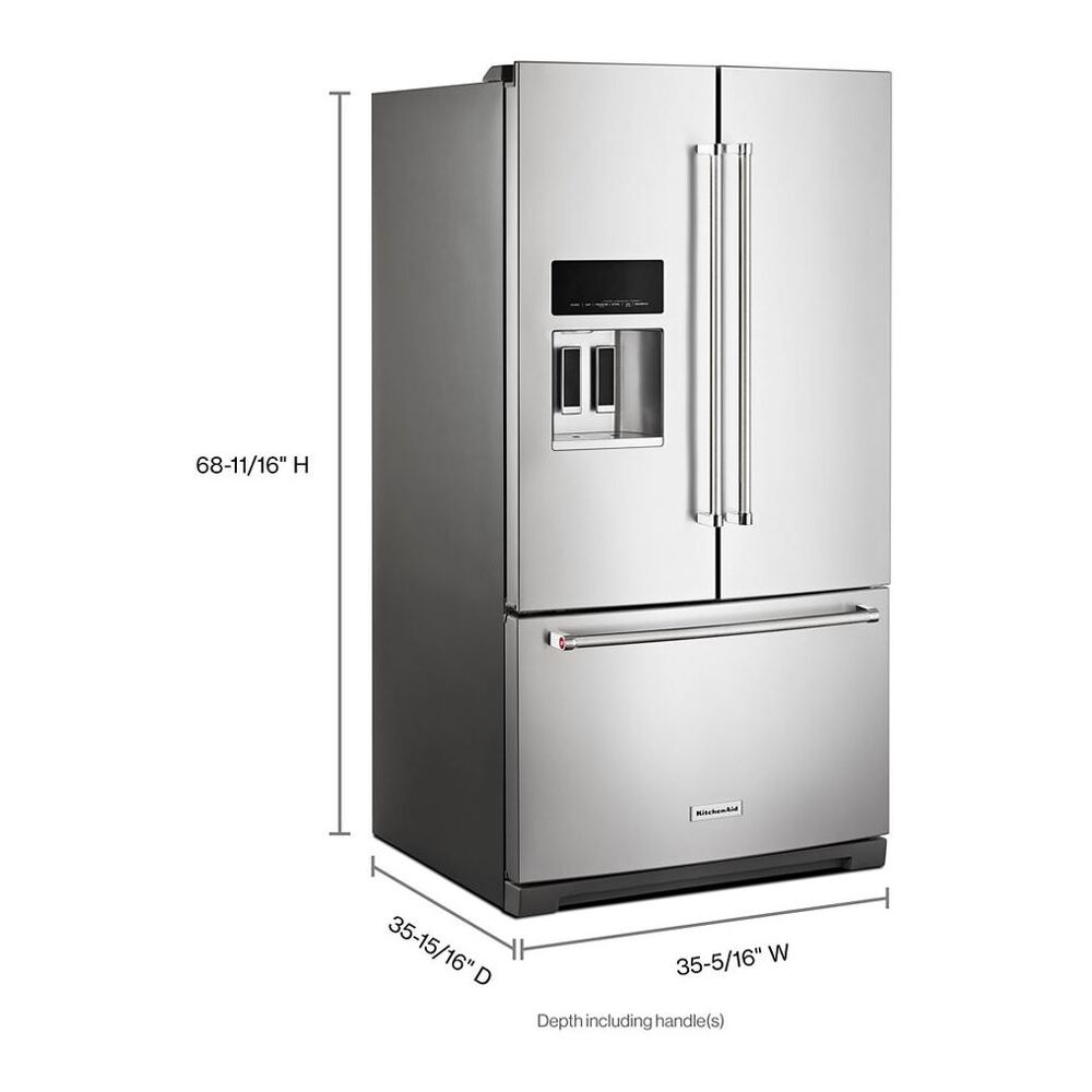 KitchenAid 26.8 Cu. Ft. Standard-Depth French Door Refrigerator with Exterior Ice and Water