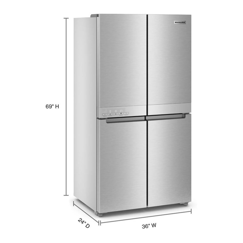 KitchenAid 19.4 cu. ft. 36-inch wide Counter-Depth 4-Door Refrigerator with PrintShield® Fi