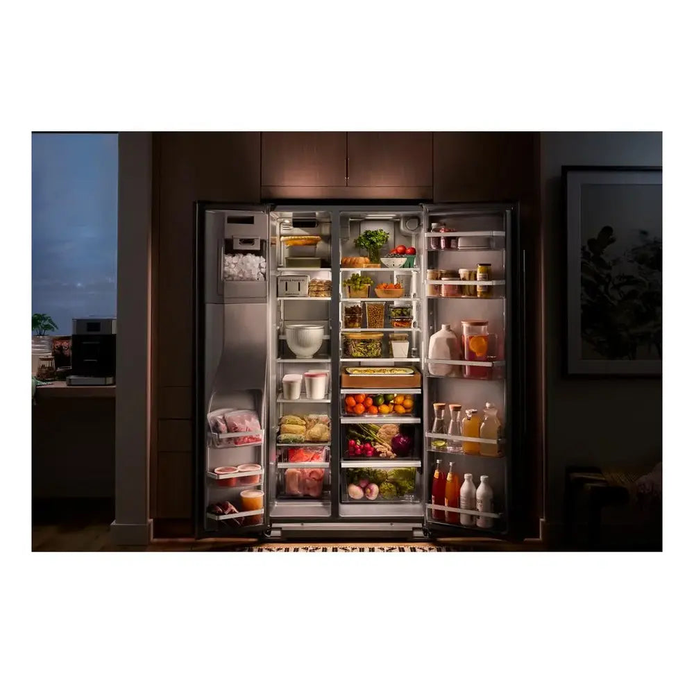 KitchenAid 20.8 Cu. Ft. Counter-Depth Side-by-Side Refrigerator with Exterior Ice and Water