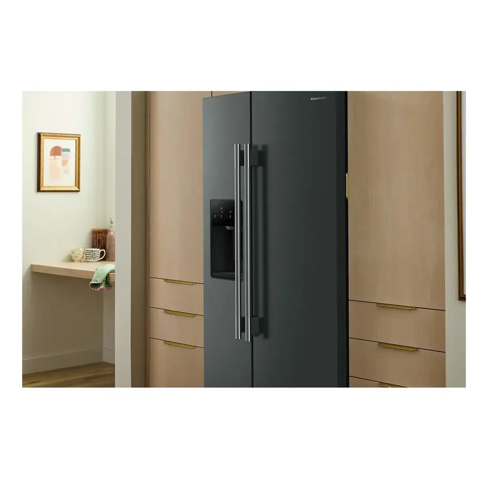 KitchenAid 20.8 Cu. Ft. Counter-Depth Side-by-Side Refrigerator with Exterior Ice and Water
