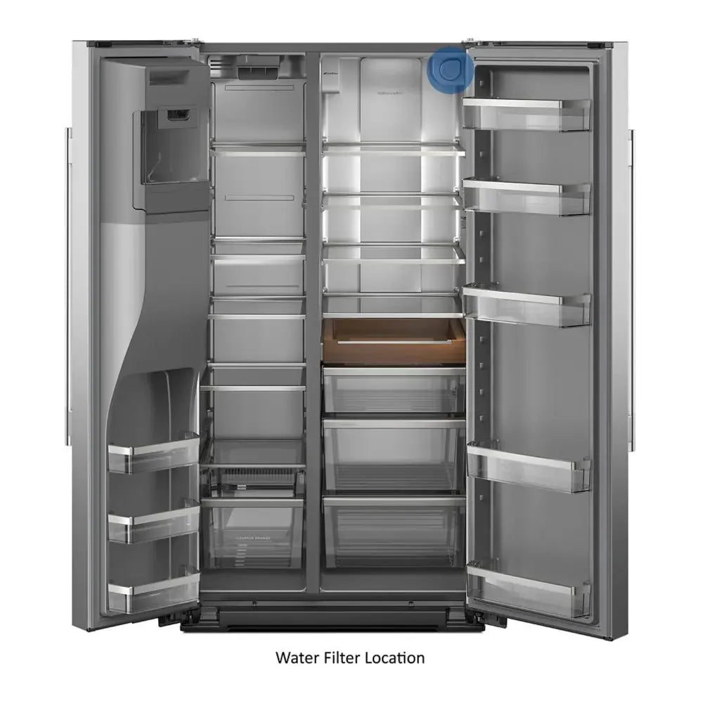 KitchenAid 20.8 Cu. Ft. Counter-Depth Side-by-Side Refrigerator with Exterior Ice and Water