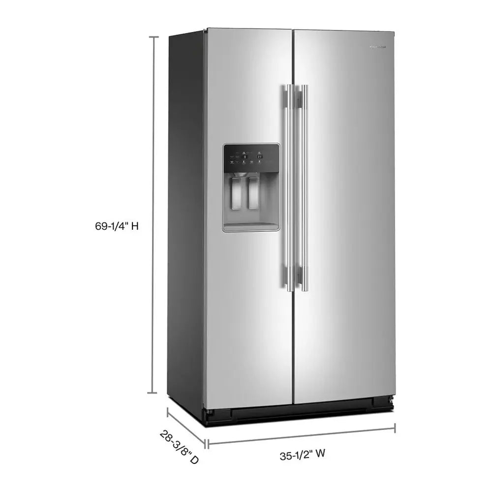 KitchenAid 20.8 Cu. Ft. Counter-Depth Side-by-Side Refrigerator with Exterior Ice and Water