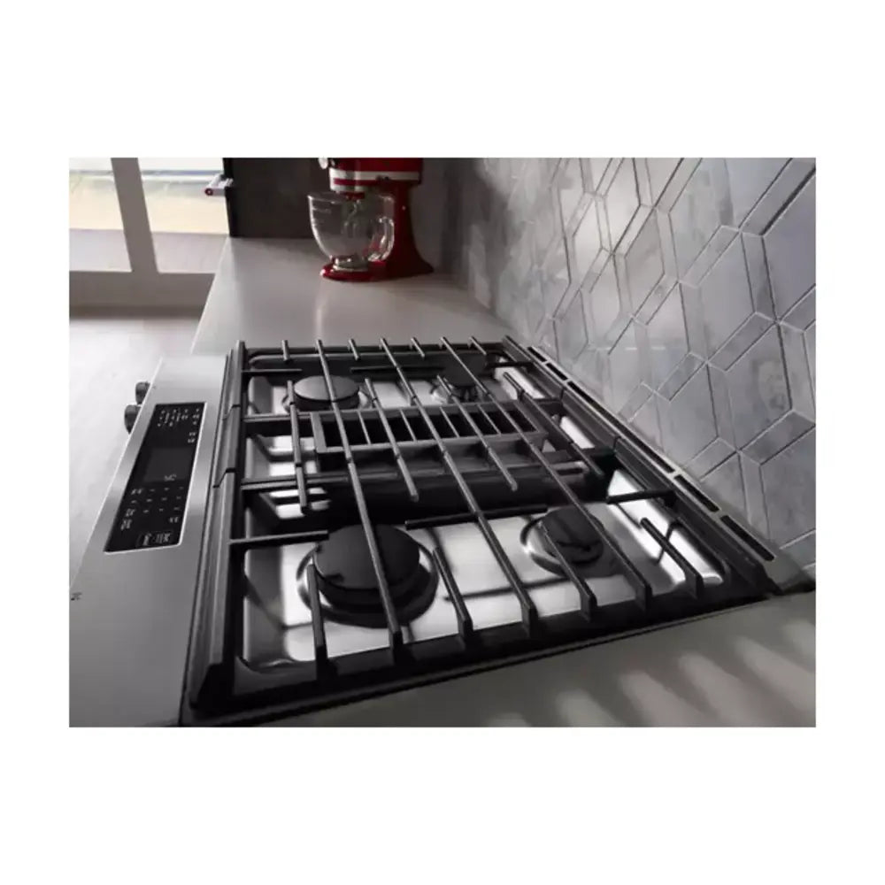 KitchenAid 30-Inch 4-Burner Dual Fuel Downdraft Slide-In Range