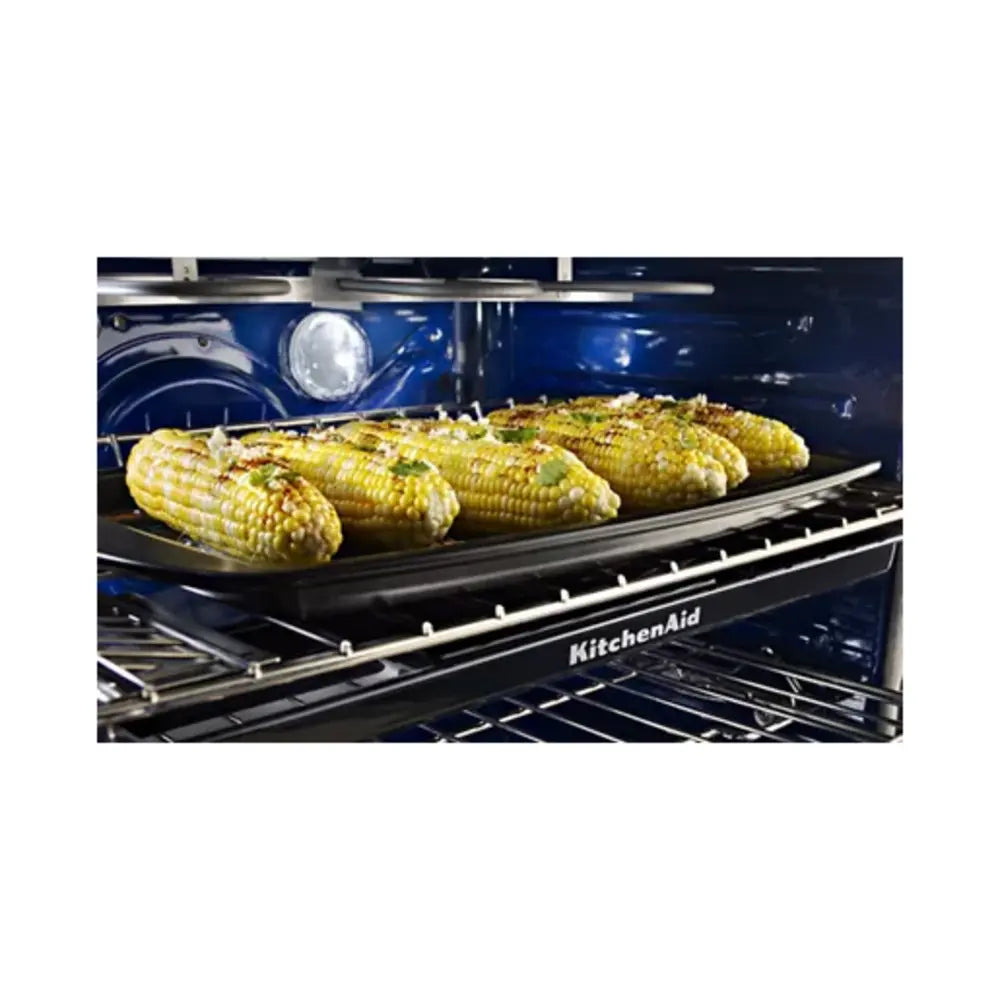 KitchenAid 30-Inch 4-Burner Dual Fuel Downdraft Slide-In Range