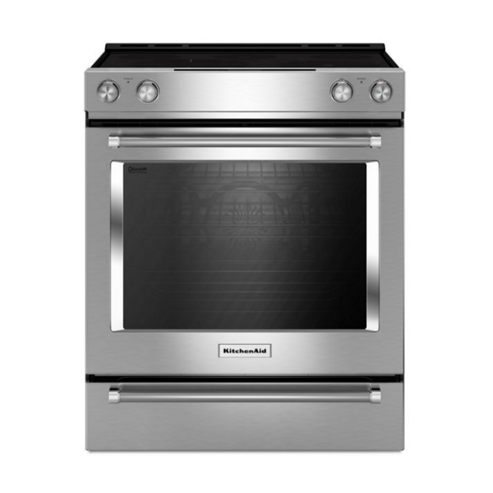 KitchenAid 30-Inch 4-Element Electric Downdraft Slide-In Range