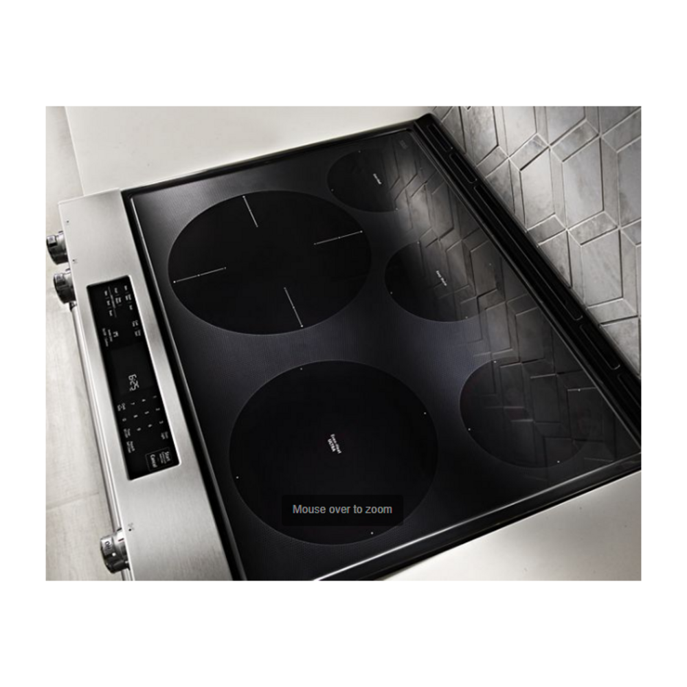 KitchenAid 30-Inch 4-Element Electric Downdraft Slide-In Range