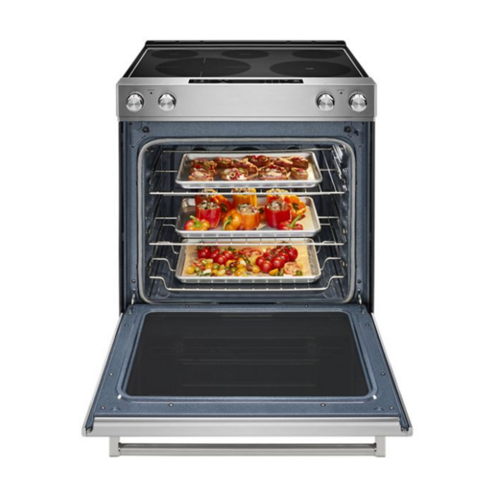 KitchenAid 30-Inch 4-Element Electric Downdraft Slide-In Range