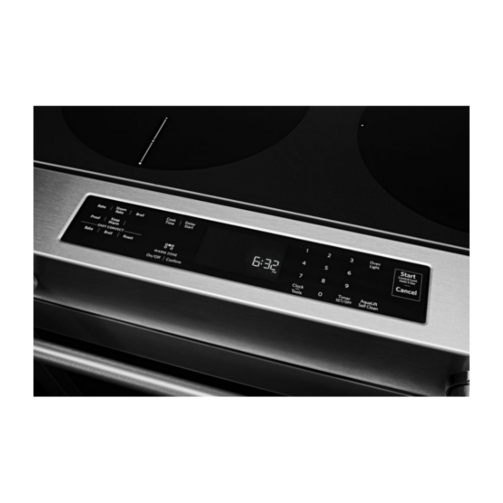 KitchenAid 30-Inch 4-Element Electric Downdraft Slide-In Range