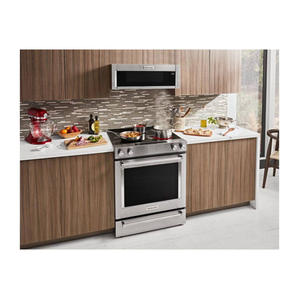 KitchenAid 30-Inch 4-Element Electric Downdraft Slide-In Range