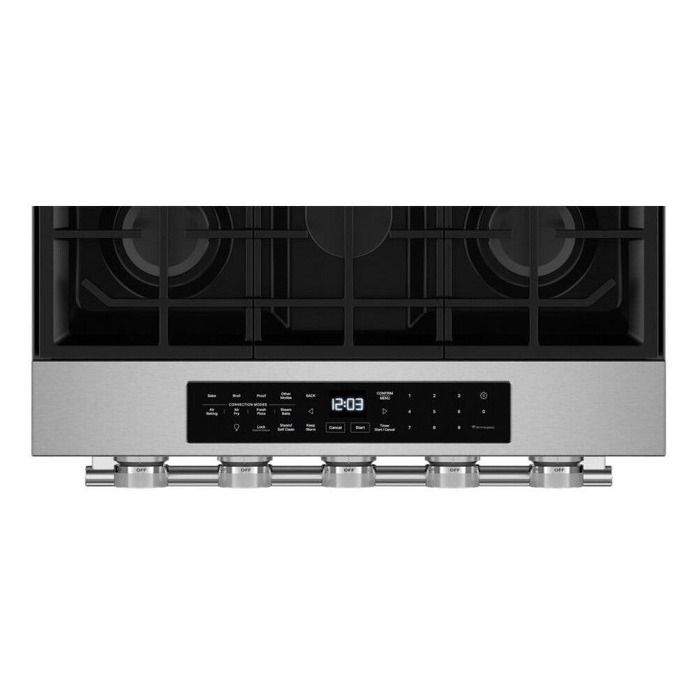 KitchenAid 5.0 Cu. Ft. Smart Slide-in Gas Range with Convection Cooking Modes and 2-in-1 Bu