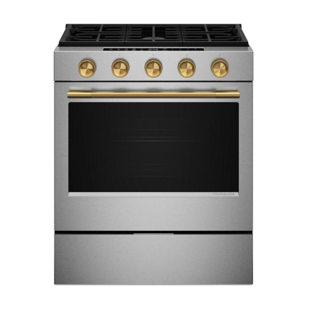 KitchenAid 5.0 Cu. Ft. Smart Slide-in Gas Range with Convection Cooking Modes and 2-in-1 Bu