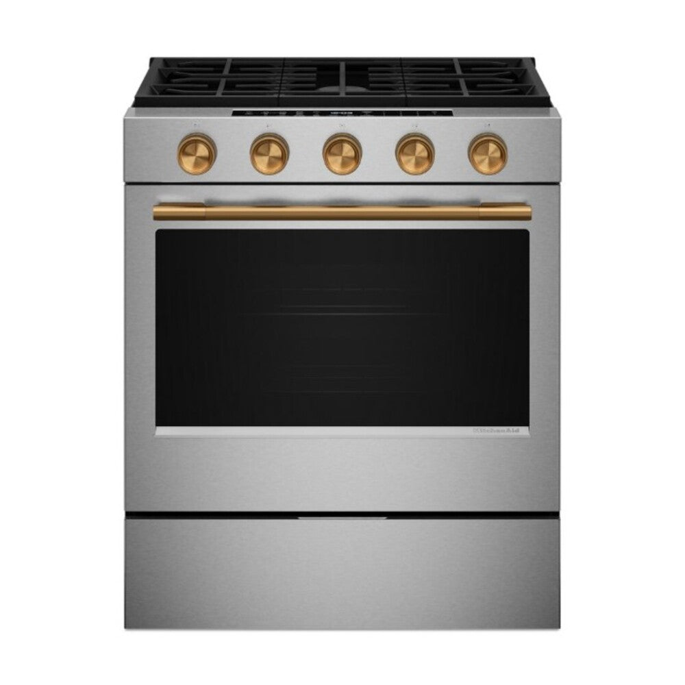 KitchenAid 5.0 Cu. Ft. Smart Slide-in Gas Range with Convection Cooking Modes and 2-in-1 Bu