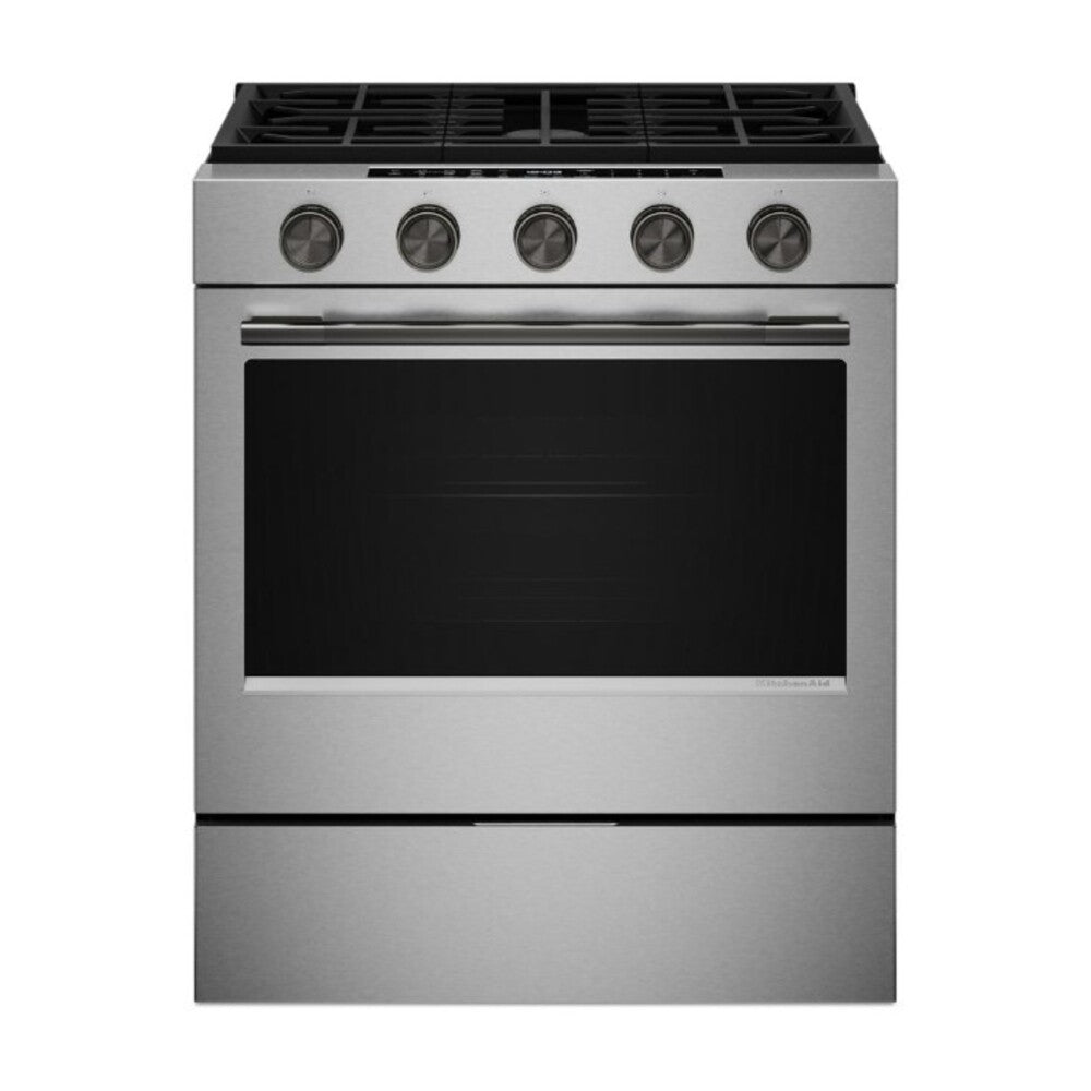 KitchenAid 5.0 Cu. Ft. Smart Slide-in Gas Range with Convection Cooking Modes and 2-in-1 Bu
