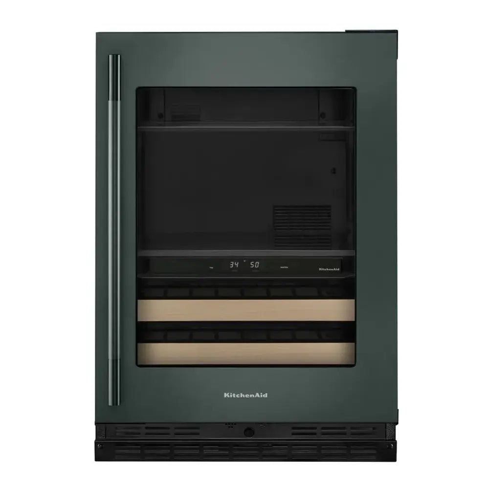 KitchenAid 24" Beverage Center with Glass Door and Wood-Front Racks