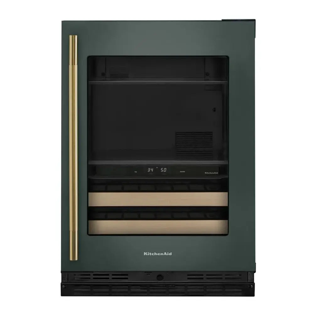 KitchenAid 24" Beverage Center with Glass Door and Wood-Front Racks