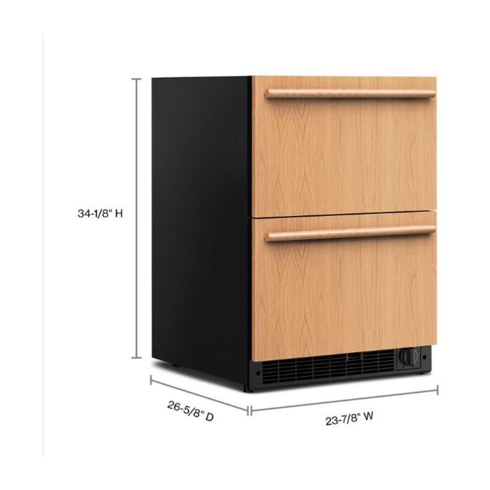 KitchenAid 24" Panel-Ready Undercounter Double-Drawer Refrigerator/Freezer