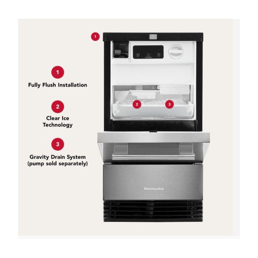 KitchenAid 18'' Automatic Ice Maker with PrintShield® Finish