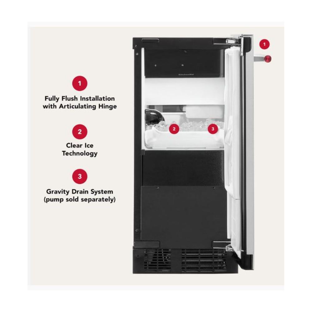 KitchenAid 15'' Automatic Ice Maker with PrintShield™ Finish