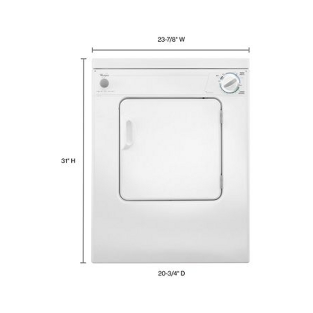 Whirlpool 3.4 cu. ft. Compact Front Load Dryer with Flexible Installation