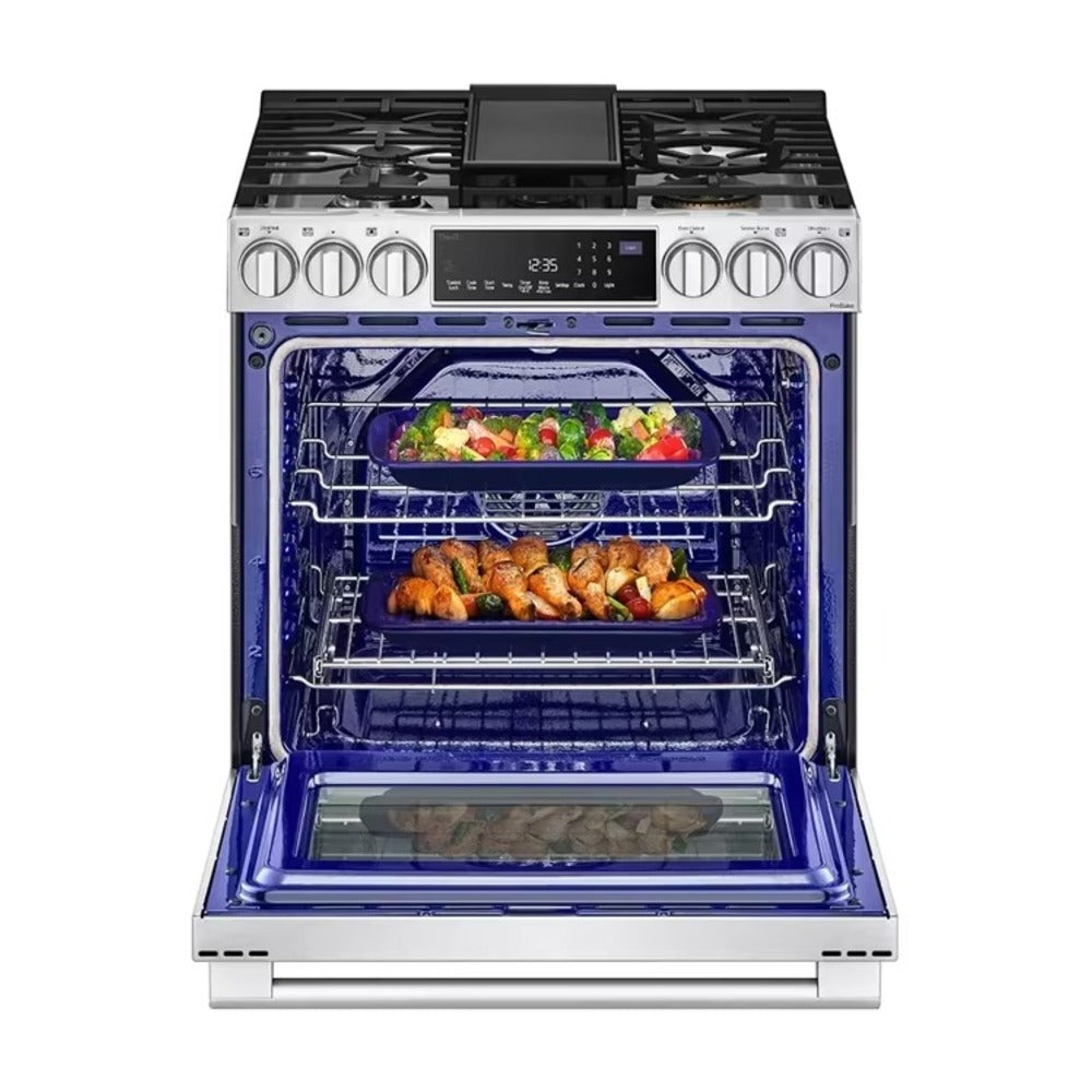 LG Studio LG STUDIO 6.3 cu. ft. InstaView® Gas Slide-in Range with ProBake Convection® and