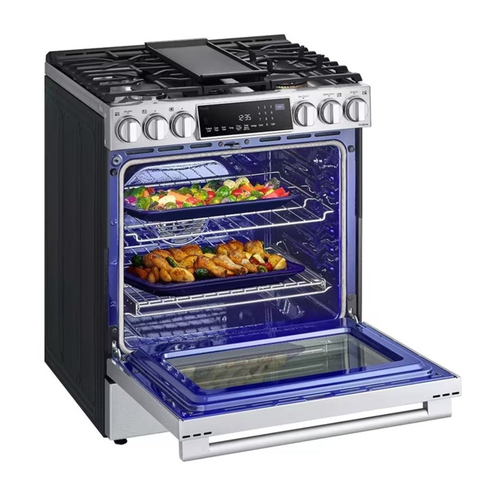 LG Studio LG STUDIO 6.3 cu. ft. InstaView® Gas Slide-in Range with ProBake Convection® and