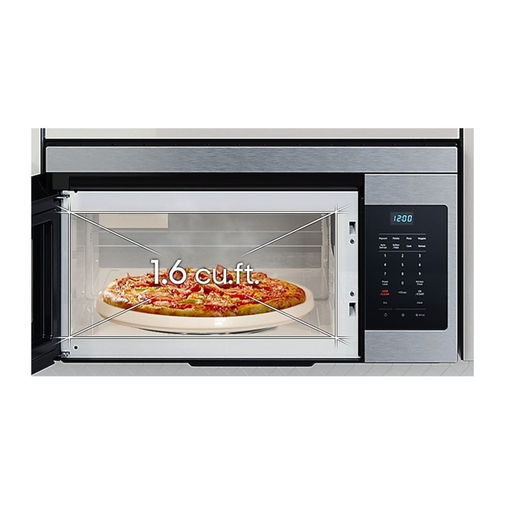 Samsung Over-the-Range Microwave 300 CFM Hood Ventilation  Auto Cook  1.6 cu.ft.
