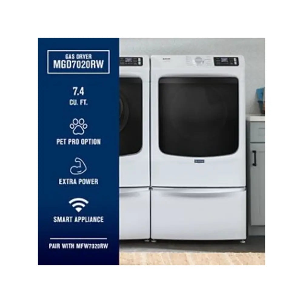 Maytag Smart Pet Pro Front Load Gas Dryer - 7.4 CU. FT.