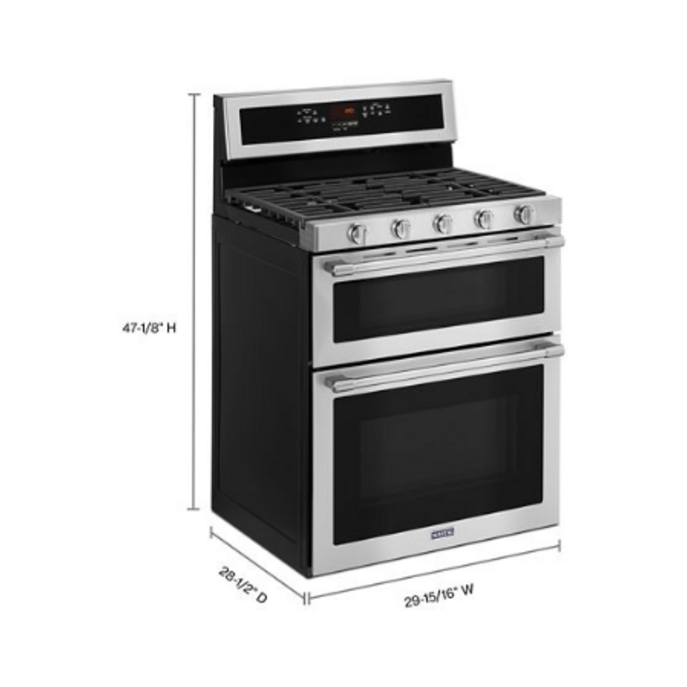 Maytag 30-Inch Wide Double Oven Gas Range With True Convection - 6.0 Cu. Ft.