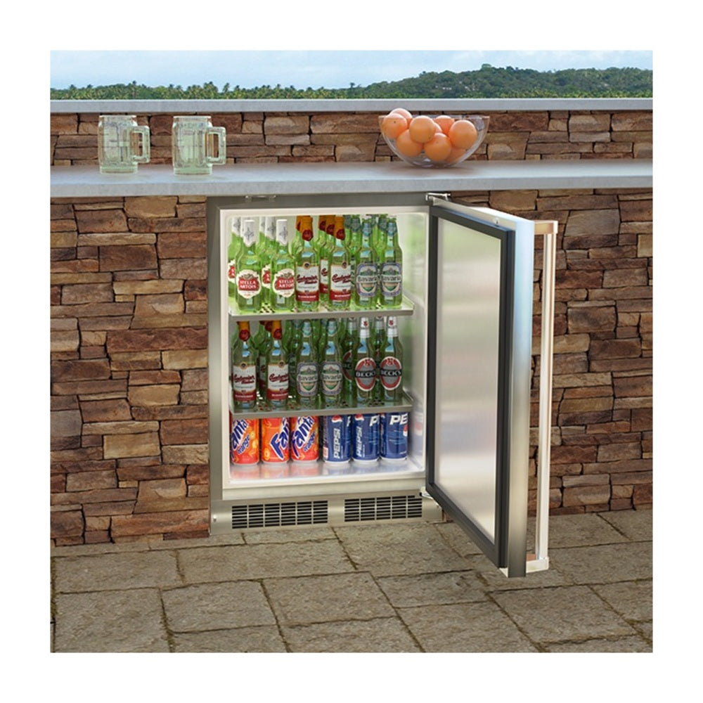 Marvel 24-In Outdoor Built-In High-Capacity Refrigerator with Door Style - Stainless St